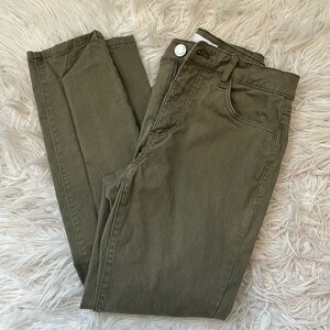 Loft high rise skinny green pants